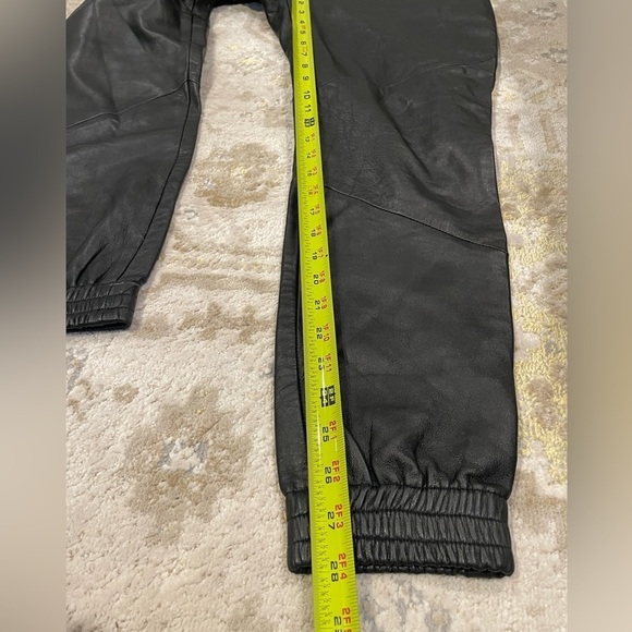 Black Genuine Leather Jogger Pant - Picture 15 of 16